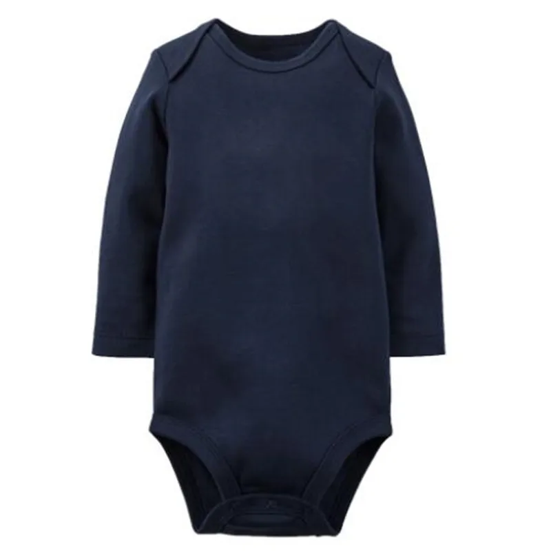 

Promotional Good Quality Baby Girls Boys Long Sleeved Cotton Solid Bodysuit Infant Jumpsuit Newborn to 24M