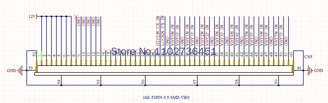 Vboケーブル4khd液晶ケーブル,51ピン,I-PEXコネクタ付き,v-oneケーブルffc