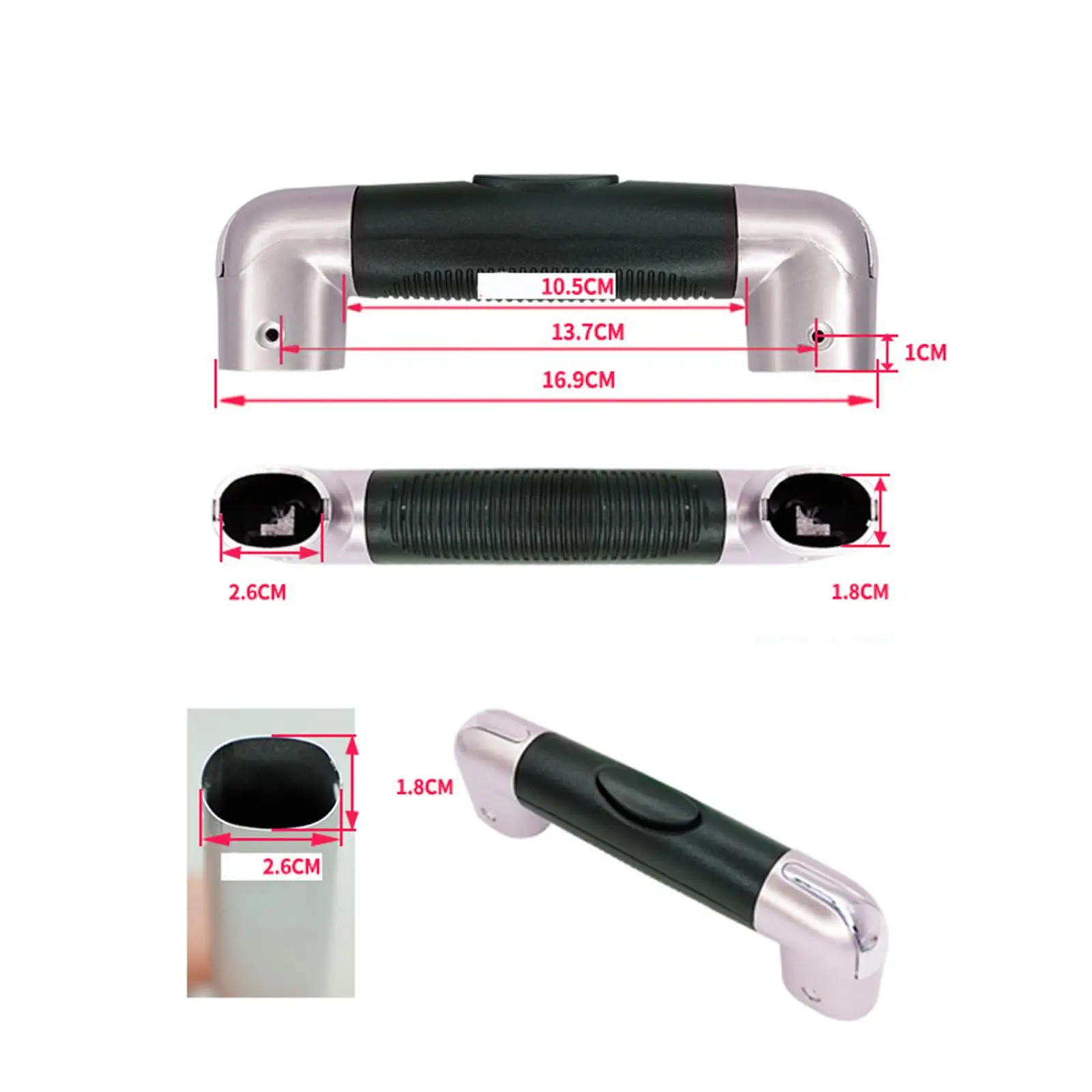Ручка для багажа, простая в установке, прочная несущая способность, износостойкая ручка для переноски с выдвижной штангой, ручка для переноски