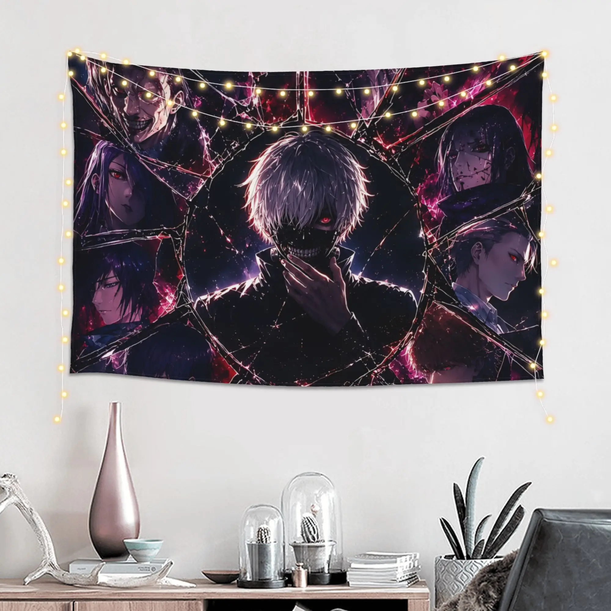 Halloween Tokyo Ghoul Kaneki Cutecore Tapestry Room decoration  Home Decoration Tapestry Decor Accessories Cute Room Decor