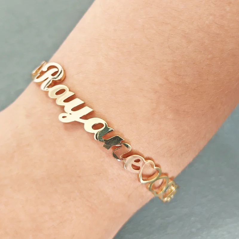 

Customized personalized heart-shaped series stainless steel bracelet, women's jewelry gift