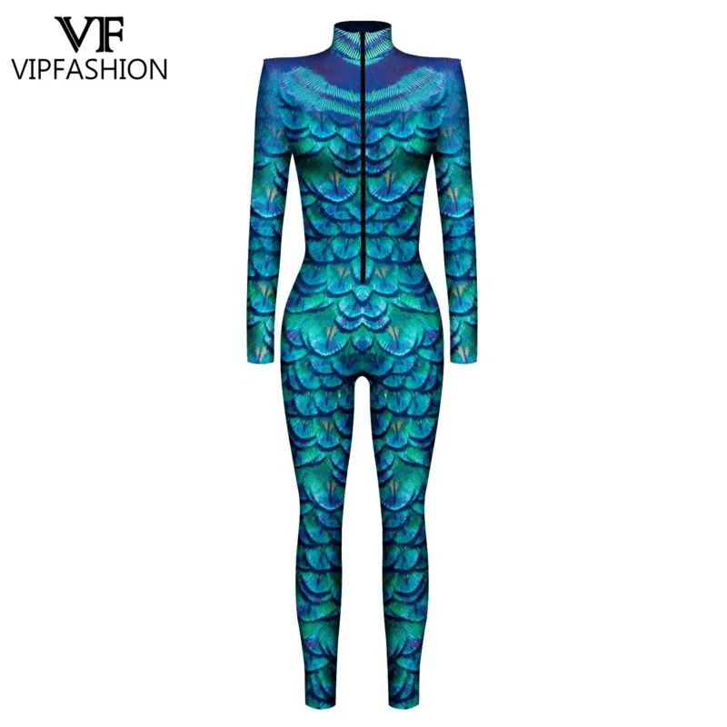 VIP fashion sexy woman snake pattern 3D digital printing ladies costumi cosplay zipper stretto manica lunga Zentai body