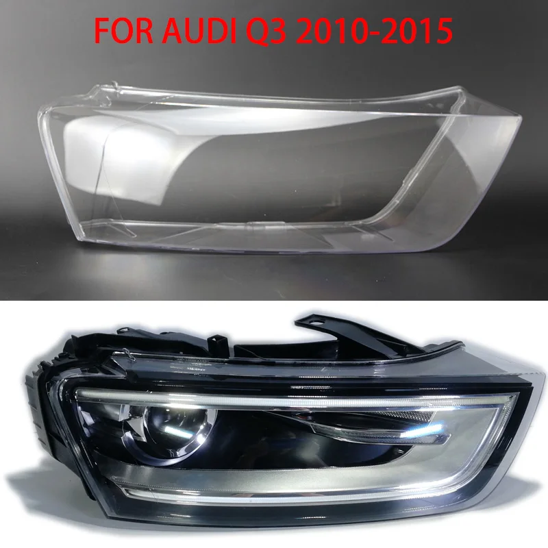 FOR AUDI Q3 2010-2015 Headlight Lampshade Transparent Headlight Lens Left and Right Lampshade Cover Lens Light Protection