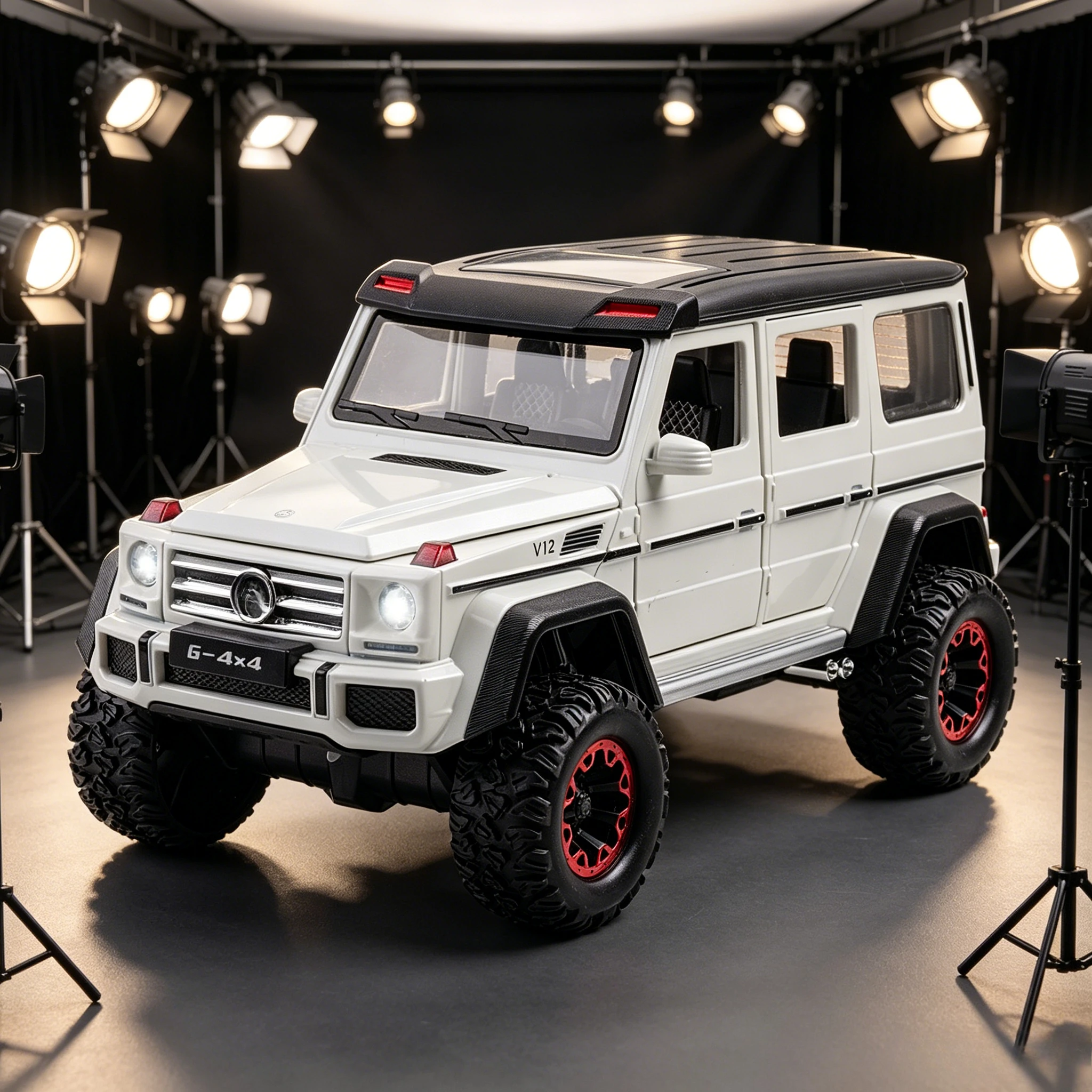 

Simulation 1:24 G500 Alloy Diecast Toys Cars Model Wheel Pull Back Rubber Tires Doors Opened Off-road Vehicle for Kids Gifts