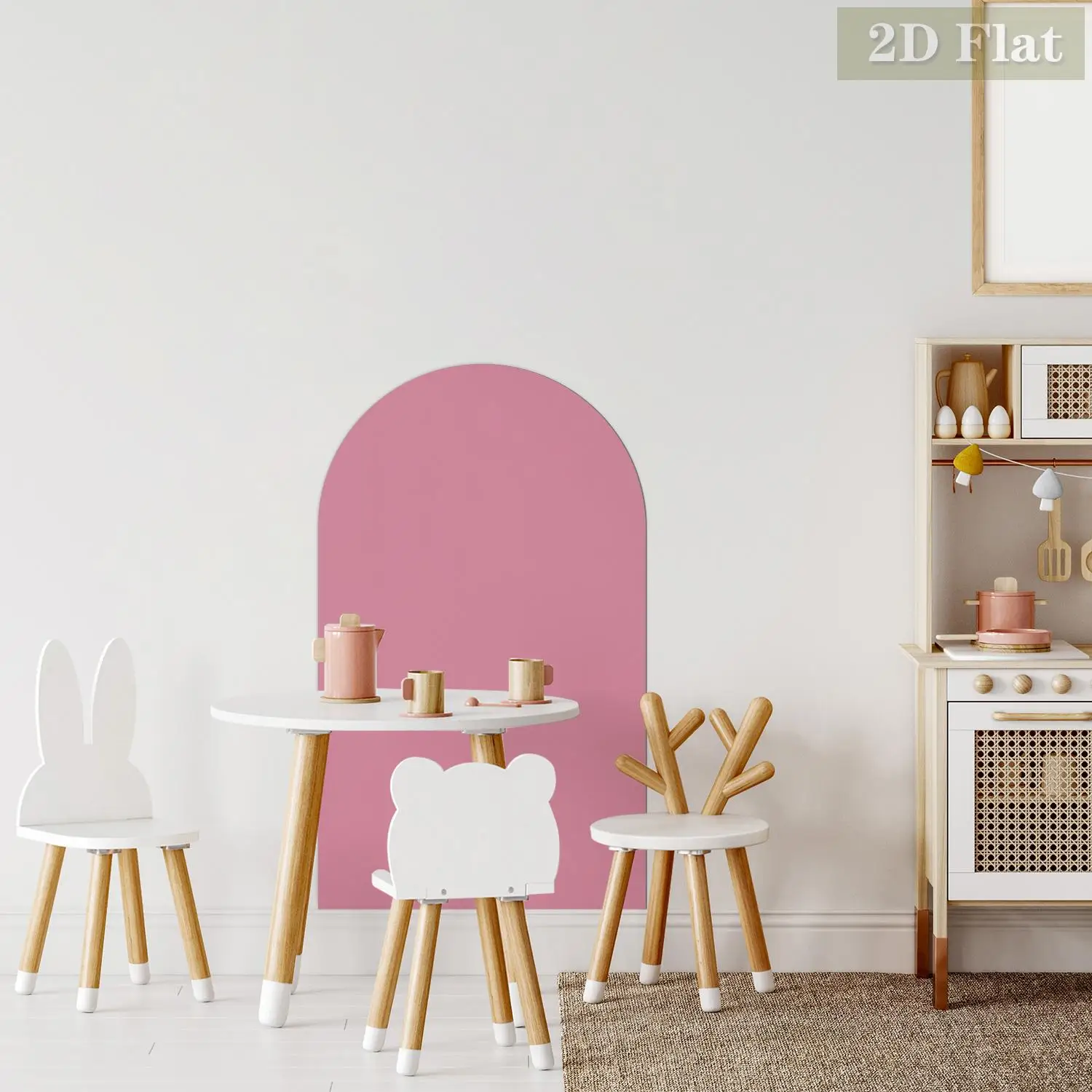 1 шт. самоклеящаяся, легко снимается, многоразовая декоративная магнитная наклейка на стену в форме арки, розовая современная наклейка