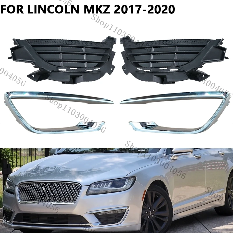 Cubierta de luz antiniebla del parachoques delantero del coche para Lincoln MKZ 2017 2018 2019 2020 marco de luz antiniebla embellecedor de rejilla HP5Z17B814AB HP5Z15266AA