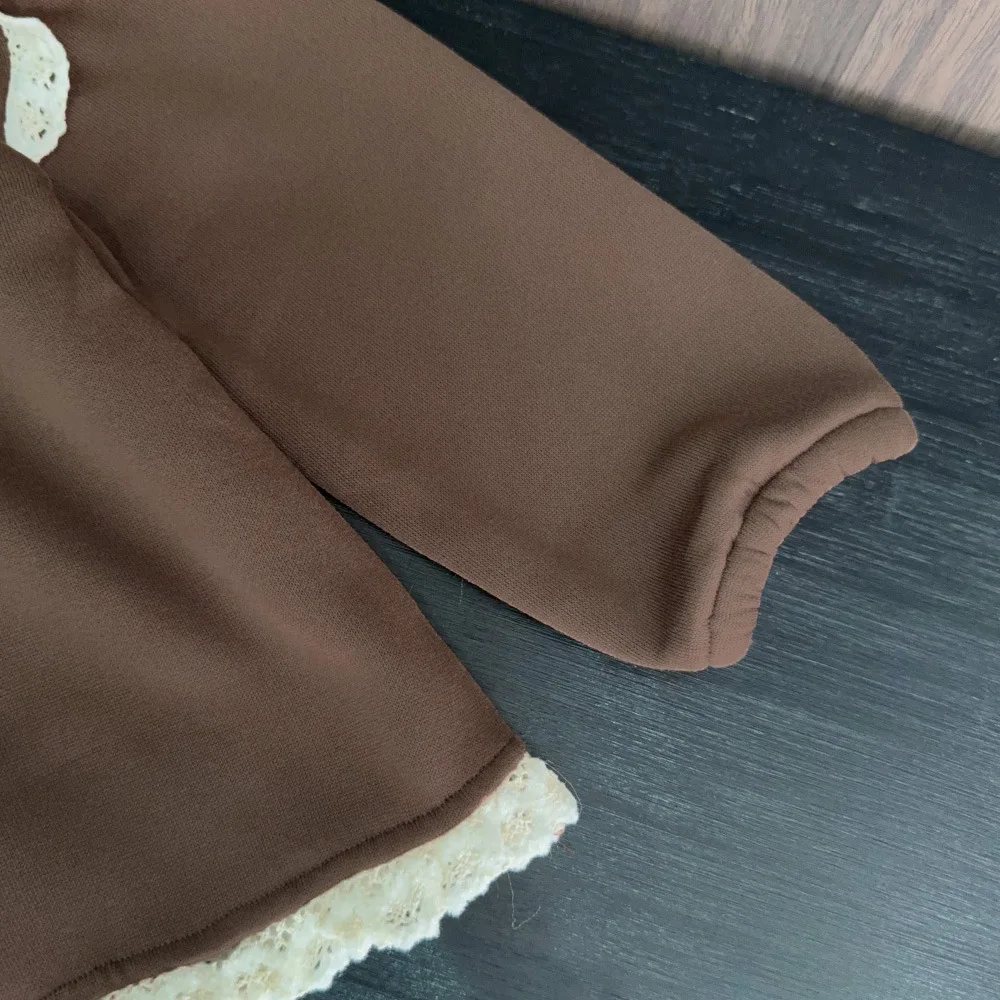 Autunno Inverno Bambini Vestiti per ragazze Set Felpa in pizzo con cappuccio con pantaloni svasati per abbigliamento casual per bambini Tuta quotidiana