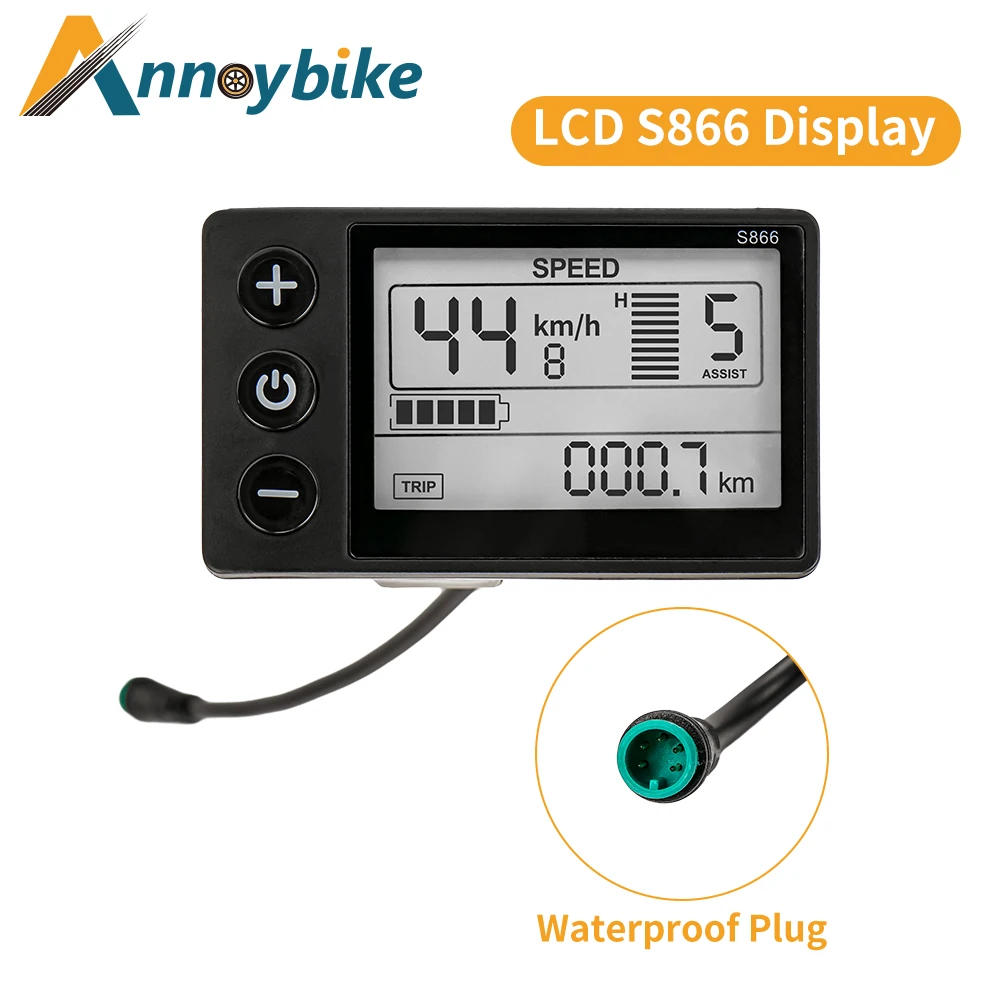 

5-PIN 24V 36V 48V Waterproof SM LCD Display S866 Controller Panel Dashboard Electric Bike Display for Electric E-bike Scooter