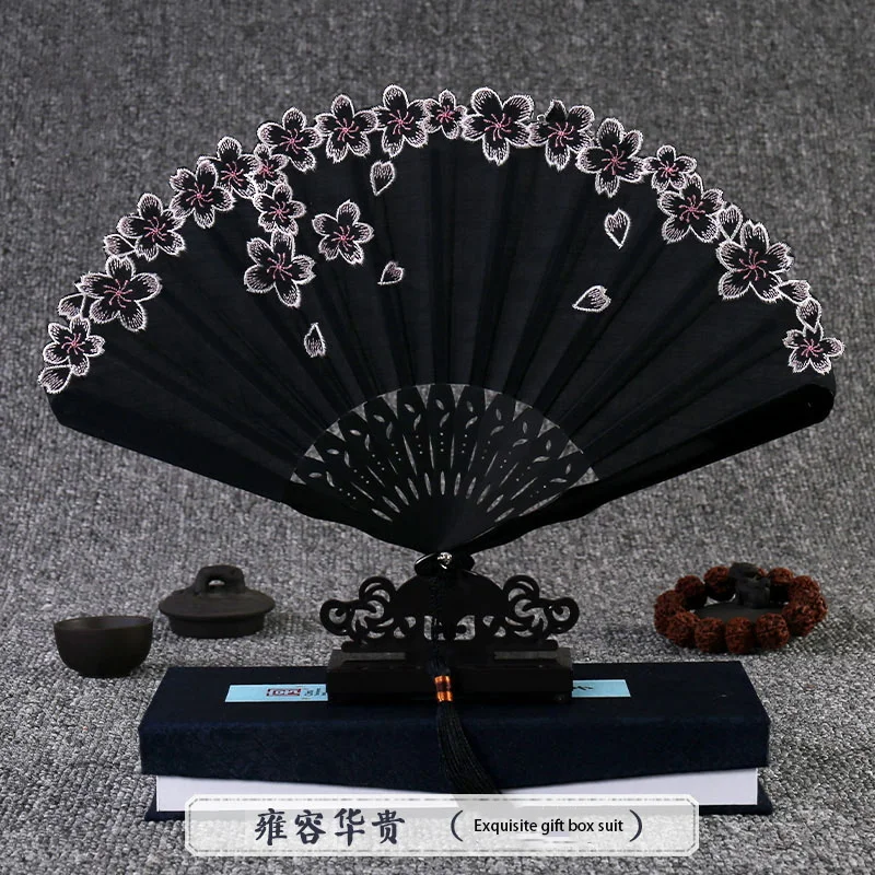 

Wedding Hand Fan Cotton and Linen Women's Exquisite Gift Box for Friends Fan Portable Portable Fan Summer Cool Daily Folding Fan