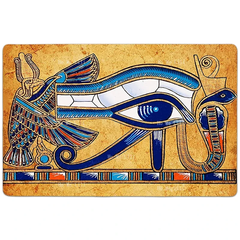 Papyrus Depicting The Eye Of Horus Hieroglyphics Pharaonic Artwork Non Slip Flannel Carpet