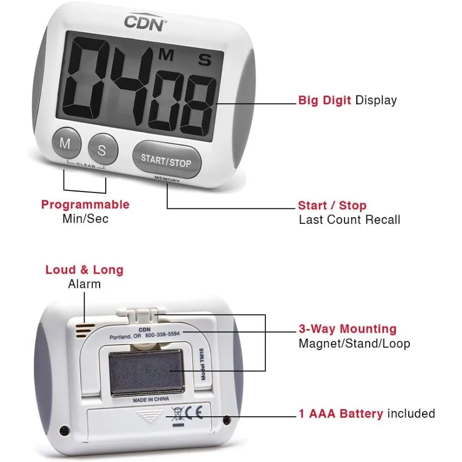 مؤقت أرقام كبير جدًا لخبز الدفعات مع عد تنازلي لمدة 100 دقيقة ووظيفة العد التنازلي وشاشة كبيرة في الدقائق والثواني بصوت عال أ