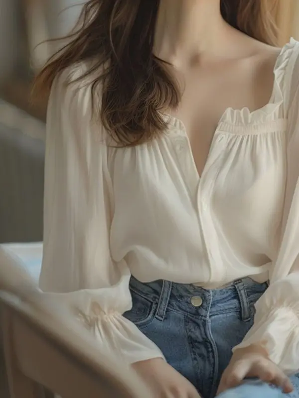 

Рубашки с длинным рукавом, женские повседневные свободные клетчатые блузки на пуговицах, осенние рубашки в консервативном стиле с карманами и рукавами-фонариками