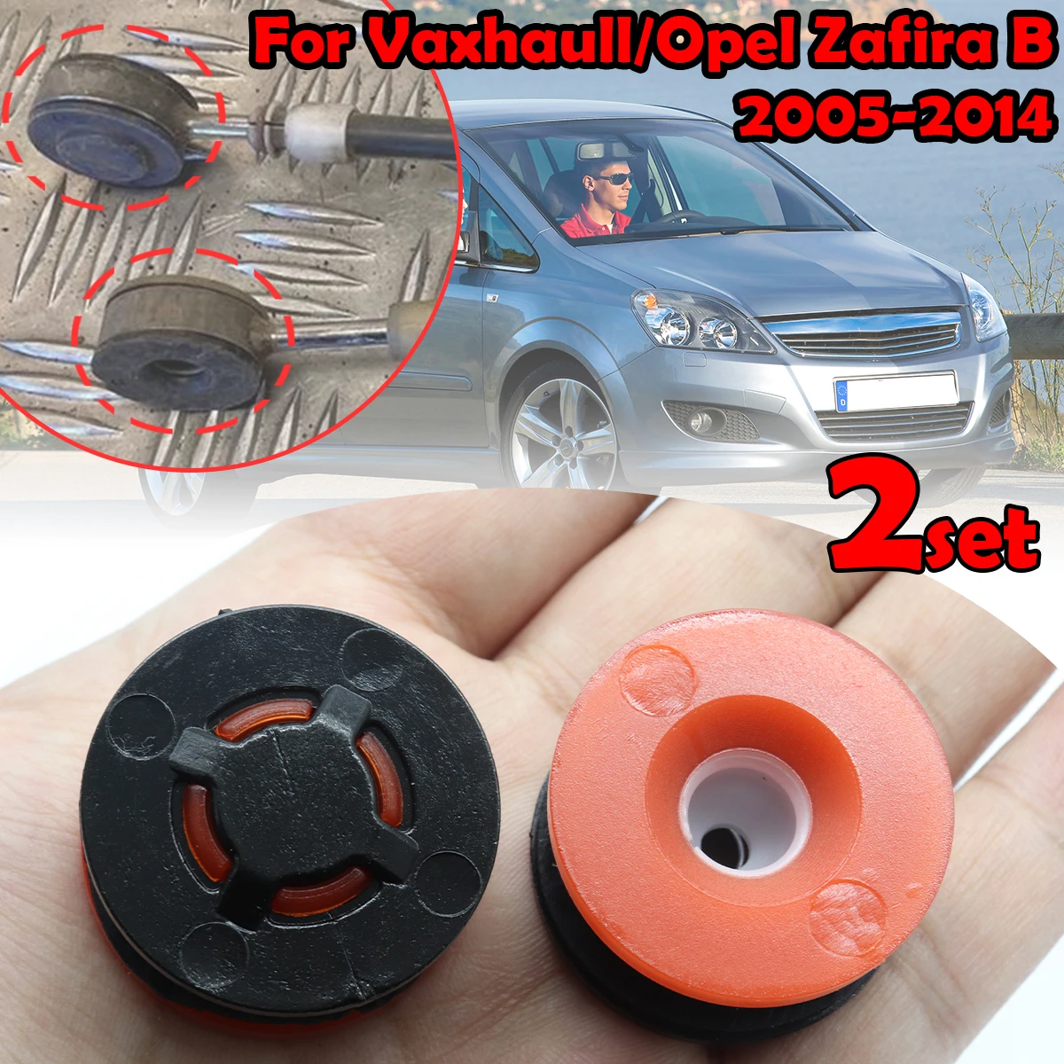 

2Kit Upgrade Manual Gear Shift Cable Linkage End Rod Bush Connector For Vaxhaull/Opel Zafira B 2005-2014 Shifter lever Selector