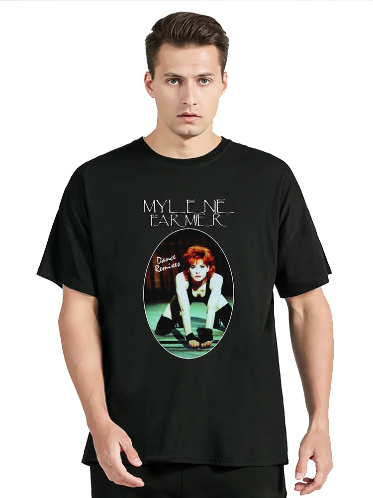 New France Mylene Farmer Print Tshirt Men Women Summer T-Shirt Fashion Casual Cotton Oversized Men Clothing Tee Tops