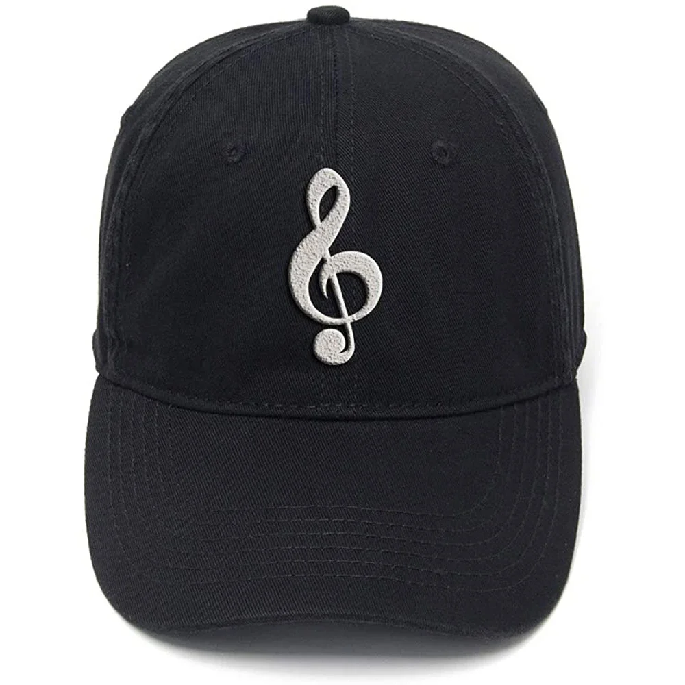 Lyprerazy Music Note Washed Cotton Adjustable Men Women Unisex Hip Hop Cool Flock Printing Baseball Cap