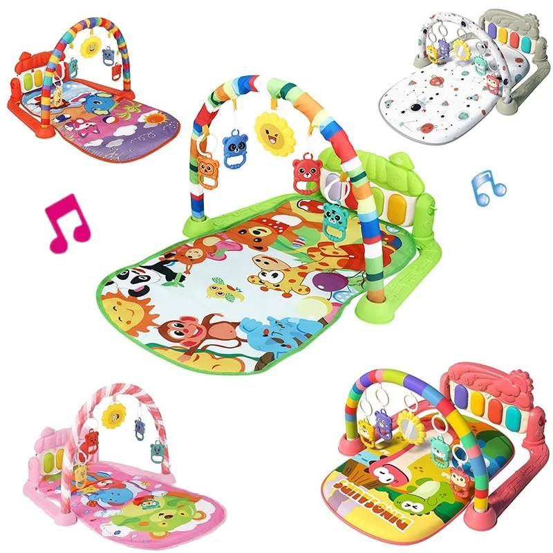 Baby Fitness Stand Toys Pedal Piano Music Sports Pad Crawling Blanket Pedal Piano Game 0-1 Years Old Newborn Gymnastics Mat Toy