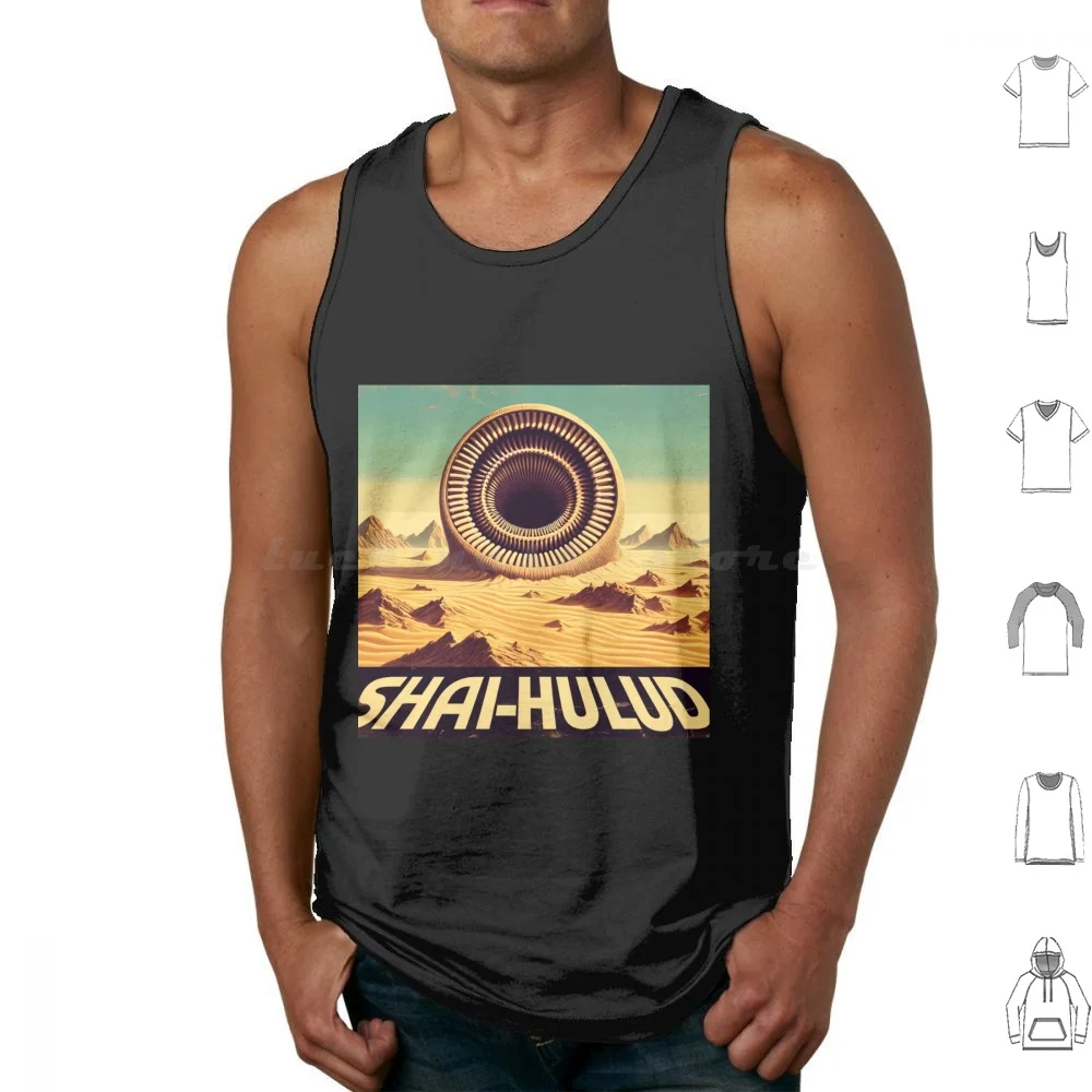 Shai Hulud-Sandworm Tank Tops Print Cotton Sandworm Science Fiction Shai Hulud Arrakis Melange Spice Atreides