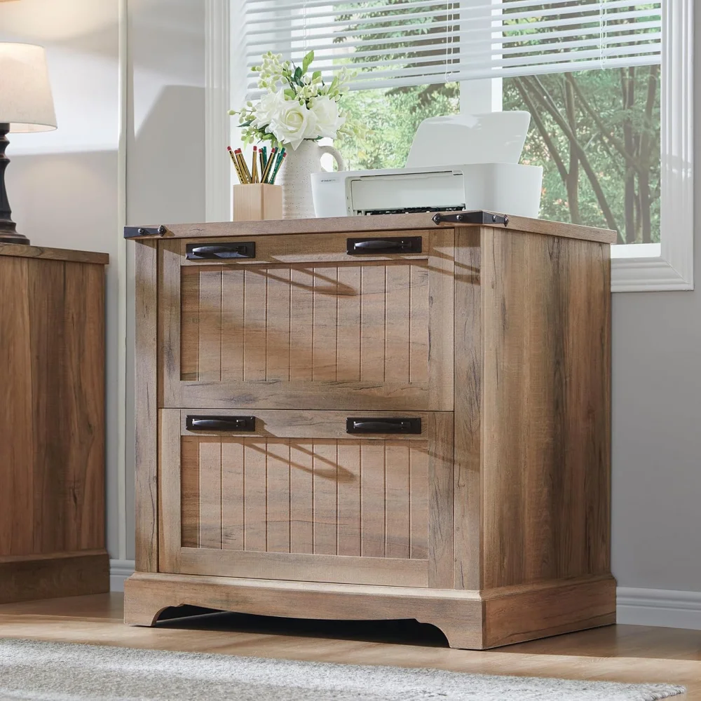 

Farmhouse Filing Cabinets with 2 Drawers, 30" File Cabinets w/Hanging File Folders for A4/Letter/Legal Size Documents