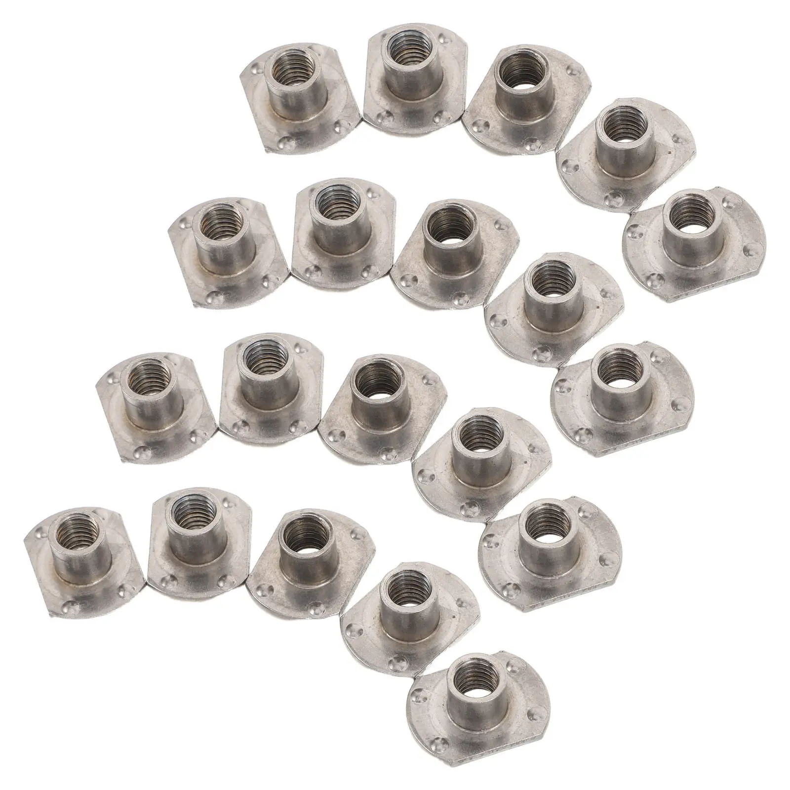 50Pcs Cold Heading Flanged Step T Hat Welding Nut Carbon Steel M8 Threaded Tab Base Welded Nuts for Machine Rack Furniture