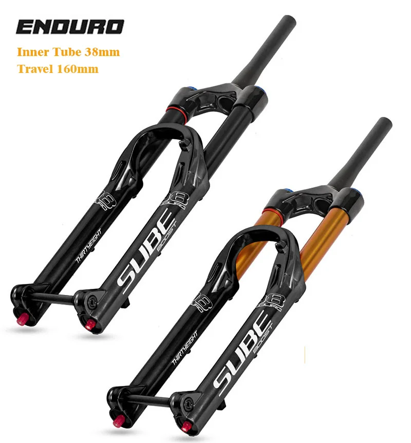 Suspension Bike Fork, DH AM Downhill, Thru Axle Boost, Bicycle Rebound Adjustable, 110mm * 15mm, Travel 160mm MTB Air