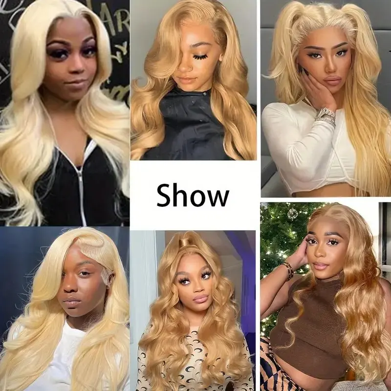 13X4 HD Lace Wigs Human Hair 150 Density Blonde 13X6 Frontal 613 Blonde Color 18 38 Inch Body Waves Glue-Free Wig