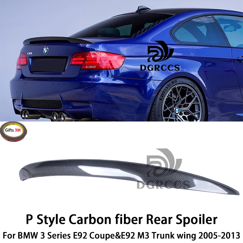 

For BMW 3 Series E92 Coupe&E92 M3 P Style Carbon fiber Rear Spoiler Trunk wing 2005-2013
