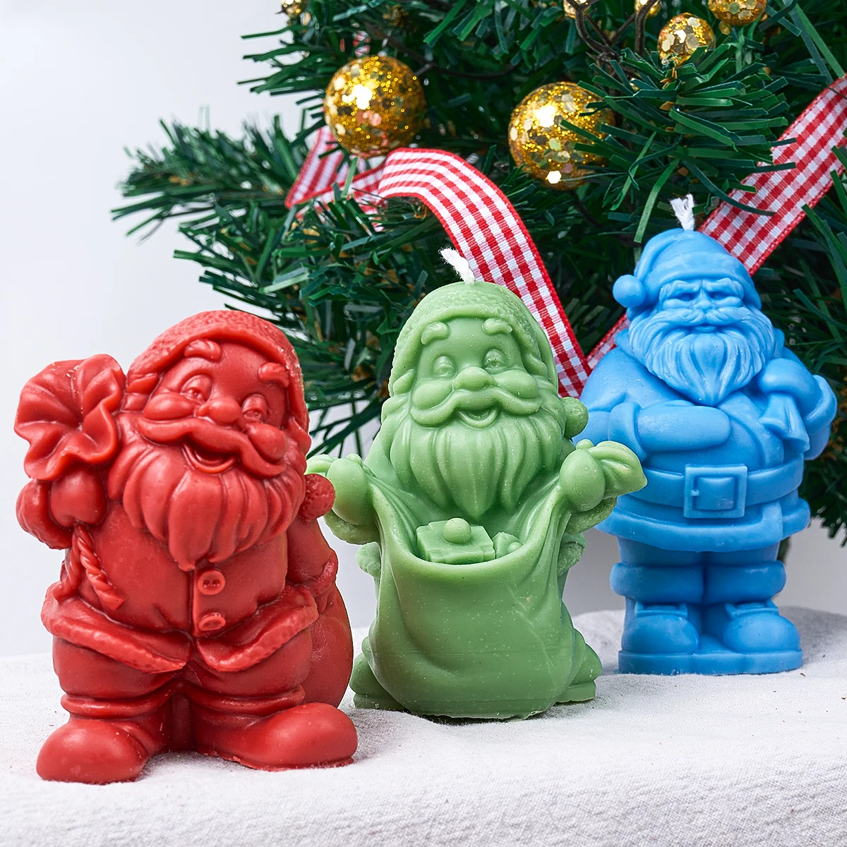 3D Rucksack Weihnachtsmann Kerze Silikonform DIY handgemachte Gips Aromath Seife Gussform Party Ornament Weihnachten Handwerk Geschenk