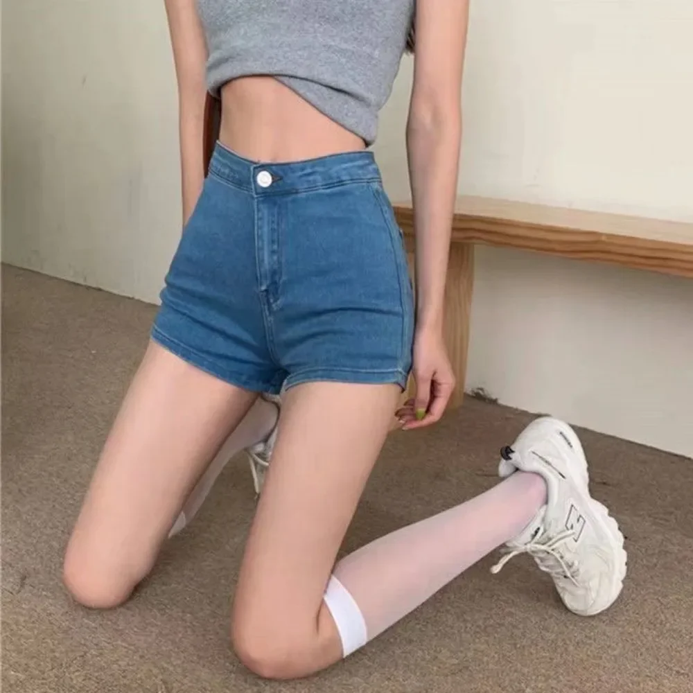 Women Shorts Denim Skinny High Waist All-match Summer Thin Korean Style Students Hot Spicy Girls Casual Ins Comfortable Advanced