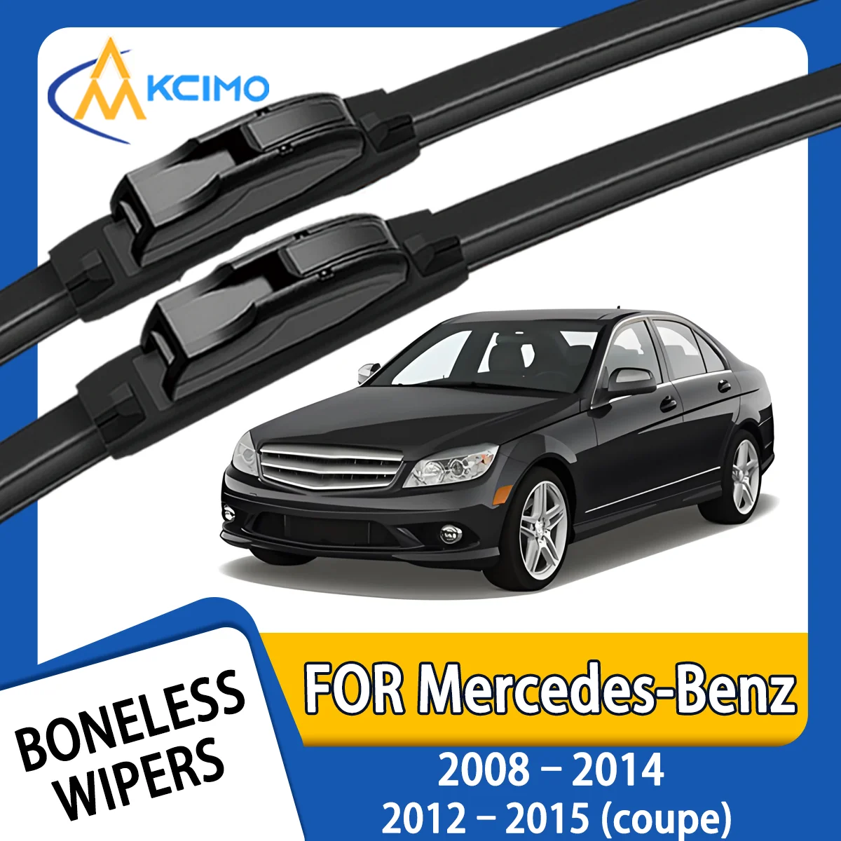 

KCIMO 2PCS New Wiper Blades for Mercedes-Benz C-Class W204 S204 (Wagon) C204 (Coupé) 2008-2014 2012-2015 (coupe) Front Brushes