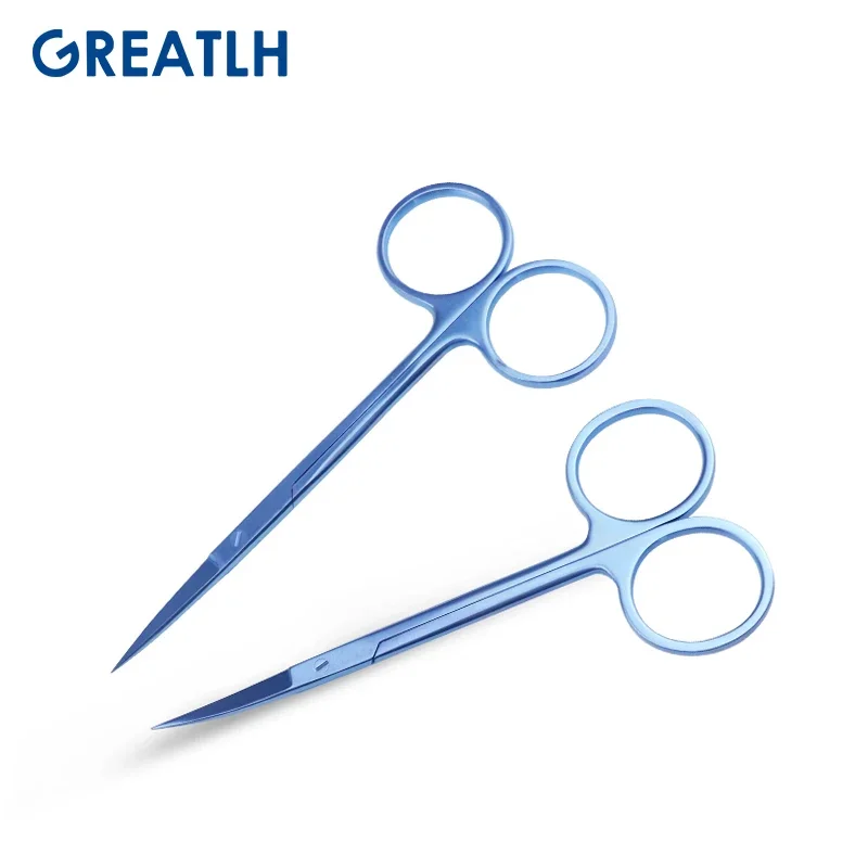 GREATLH 11.5cm Straight Curved Eye Scissors Ophthalmic Sucture Scissors Eye Surgical Instruments