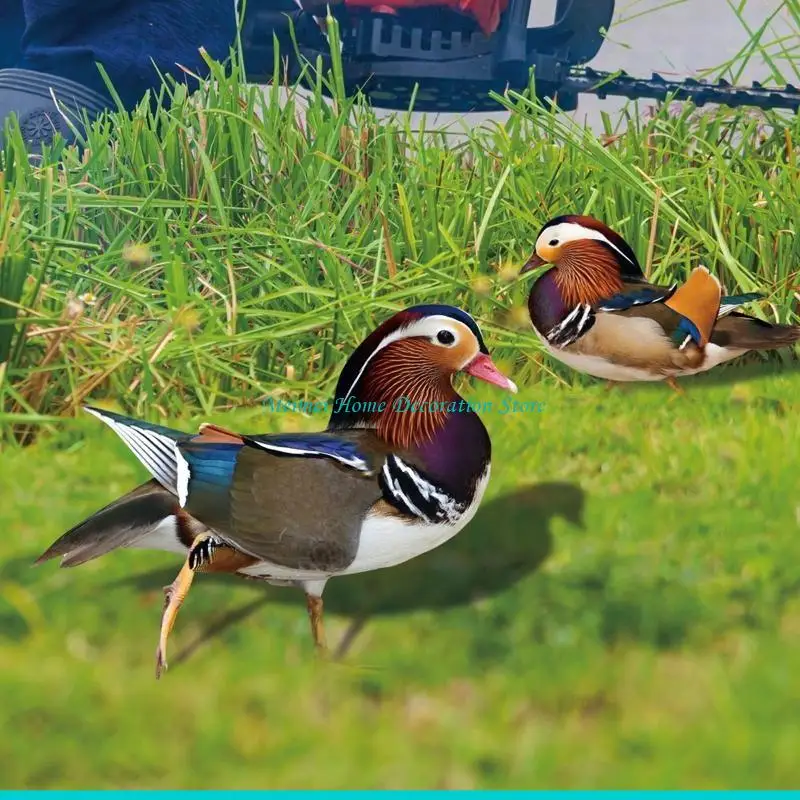 H7BF 2 Pack Acrylic Garden Duck Stake for Courtyard Lawn Patio Art Decor Sculpture