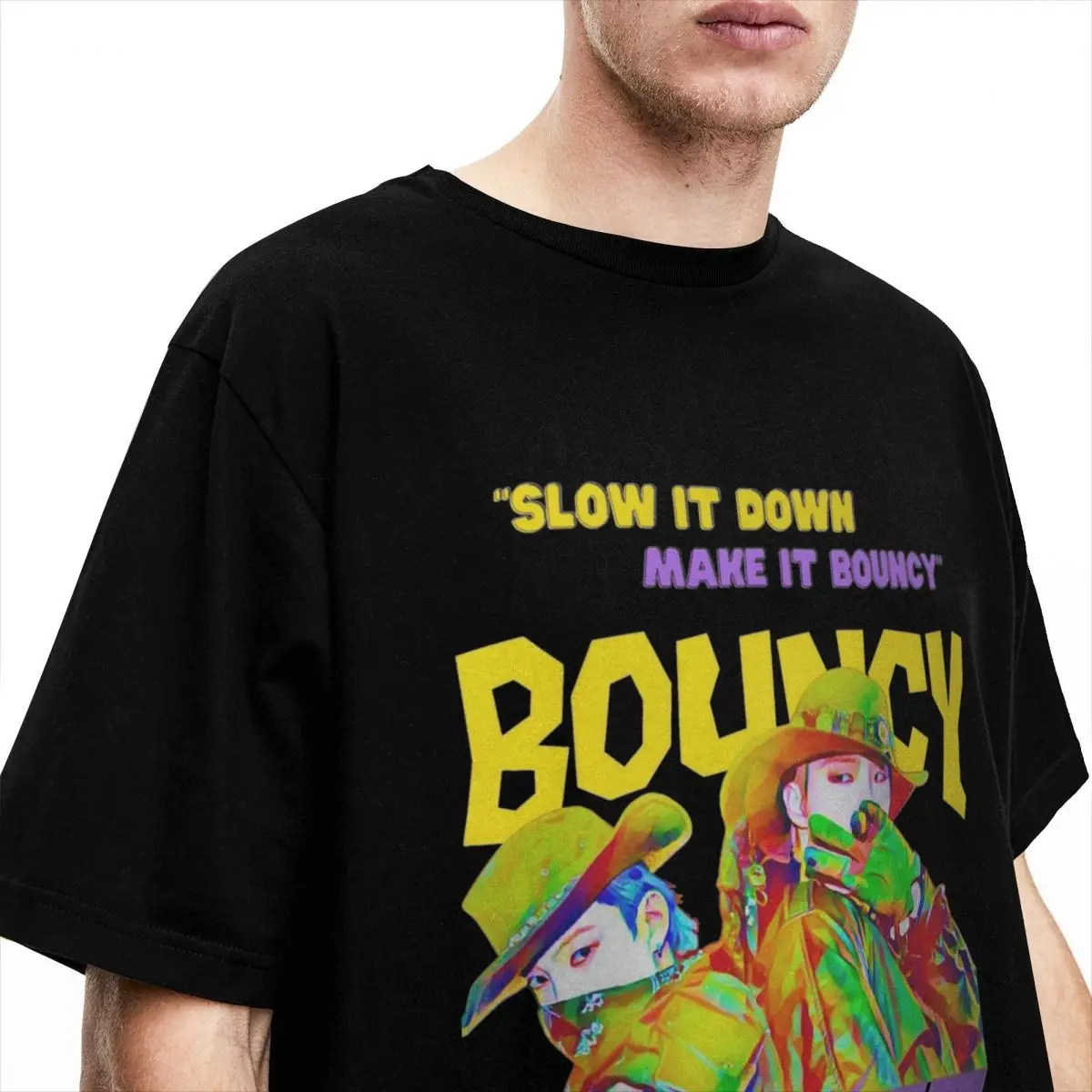 Group ATEEZ BOUNCY Funk Kpop Accessories T-Shirts Men Women Fun 100% Cotton New Arrival Tee Shirts