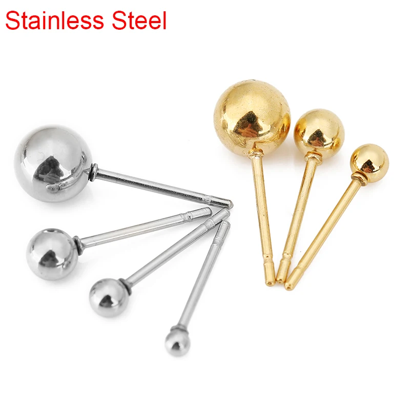 20pcs/lot Stainless Steel Stud Earring Post Hypoallergenic Anti Allergy Earings Ear Pins For DIY Craft Jewelry Making Findings