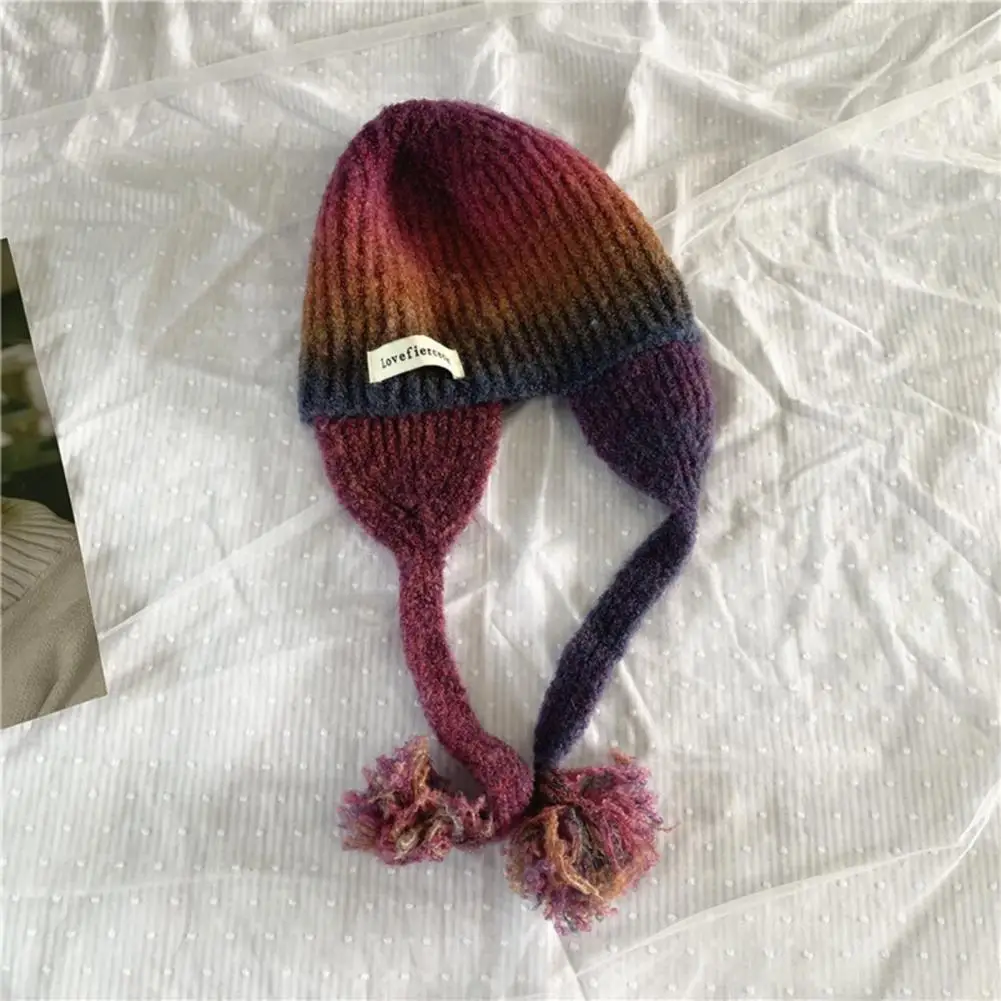 Winter Hat with Ear Cheek Children Hat Soft Warm Tie dye Kids Ear Flap Hat for Cold Weather Comfortable Children\'s