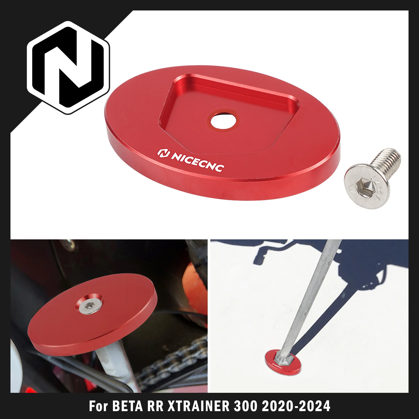 

NICECNC For Beta RR 300 Xtrainer 300 2020-2024 Kickstand Side Stand Pad Extension Plate RR 125 RR 250 Racing RRS 350 390 430 500