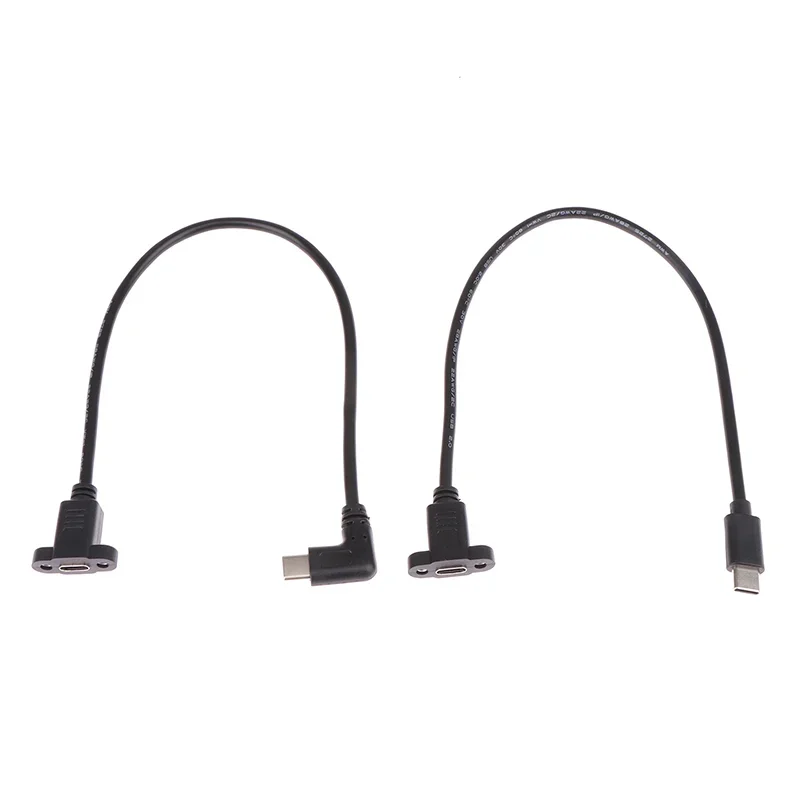 Micro Type USB USB 3.1 Male Connector To Type-c USB 3.1 Female Extension Cable 17mm With screws Panel Mount Hole 0.3m