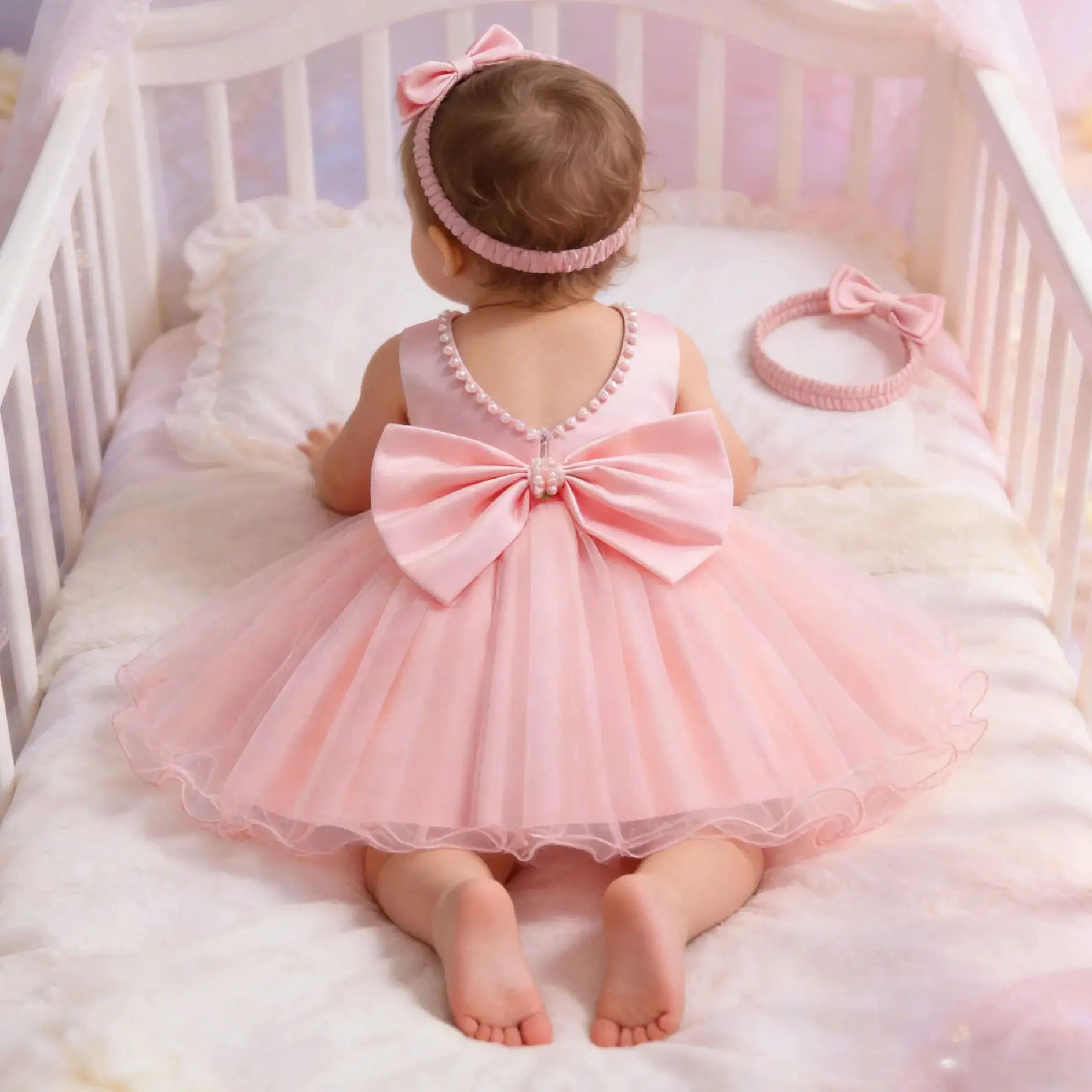 

Детский Рождественский костюм на Хэллоуин, платье принцессы на крестины для маленьких девочек, детское платье на 1-й день рождения, Одежда для новорожденных