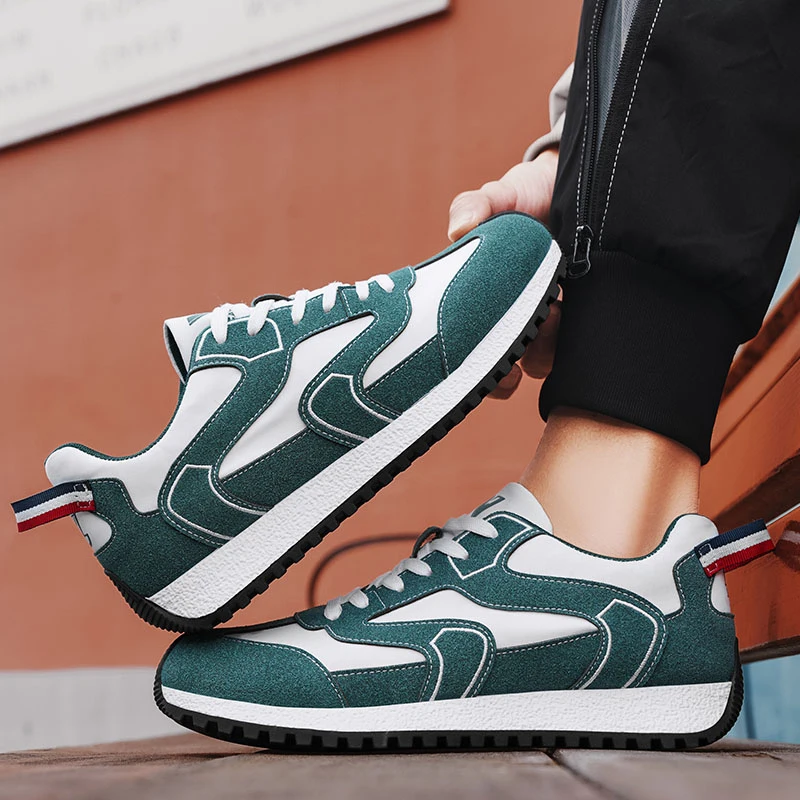 

Maden Unisex Fall Vintage Patchwork Racing Shoes Breathable German Trainers Sneakers Thin Sole Casual Lace-Up Sport Winter Shoes