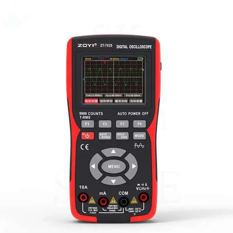 Digital Oscilloscope Multimeter Counts True RMS Tester 10MHz  Automatic Range Lithium Battery ZT-702S/703S High Voltage