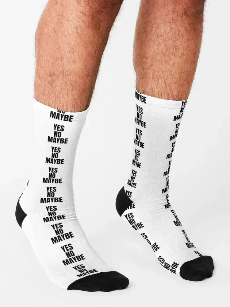 Yes No Maybe Socks FASHION cartoon New year's christmas stocking Socks Men's Women's