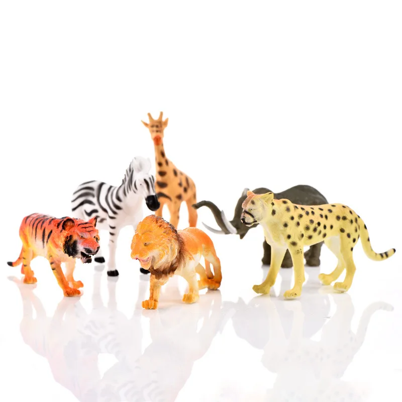 Novelty Simulation Lion Tiger Animal Series Model Toys Simulation Elephant Giraffe Forest Animals Children Cognitive Toys