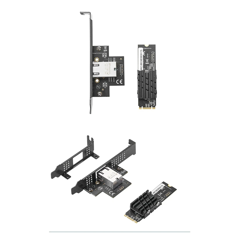 IOCREST RJ45 Lan Network Adapter Card AQC107 Chip M.2 To Single Port 10 Gbase Ethernet Gigabit Nic B Key M Key 10G/2.5G/1000M