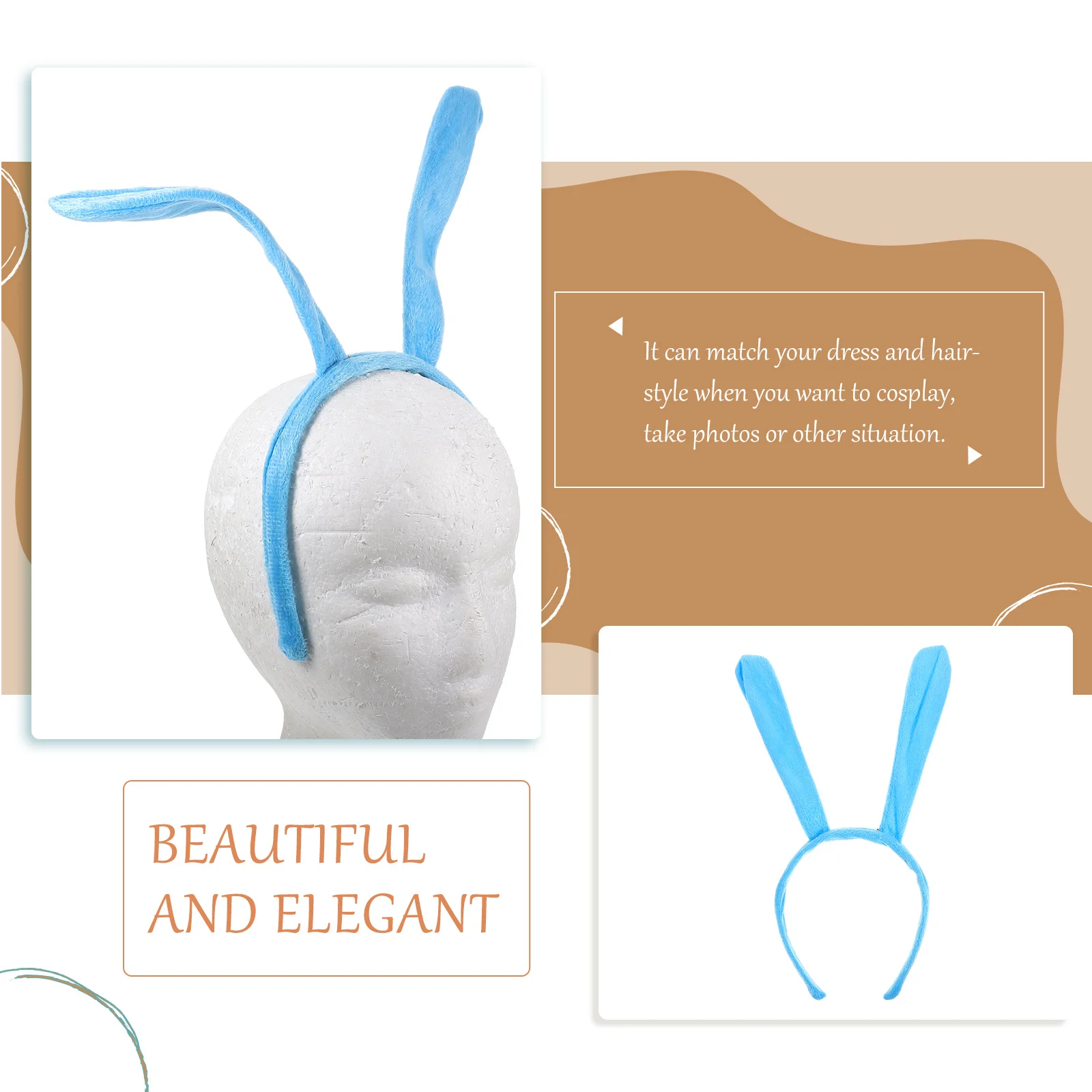 

Animal Ears Headband Antenna Design Kids Halloween Cosplay Party Hair Accessories Lightweight Universal Size Snail