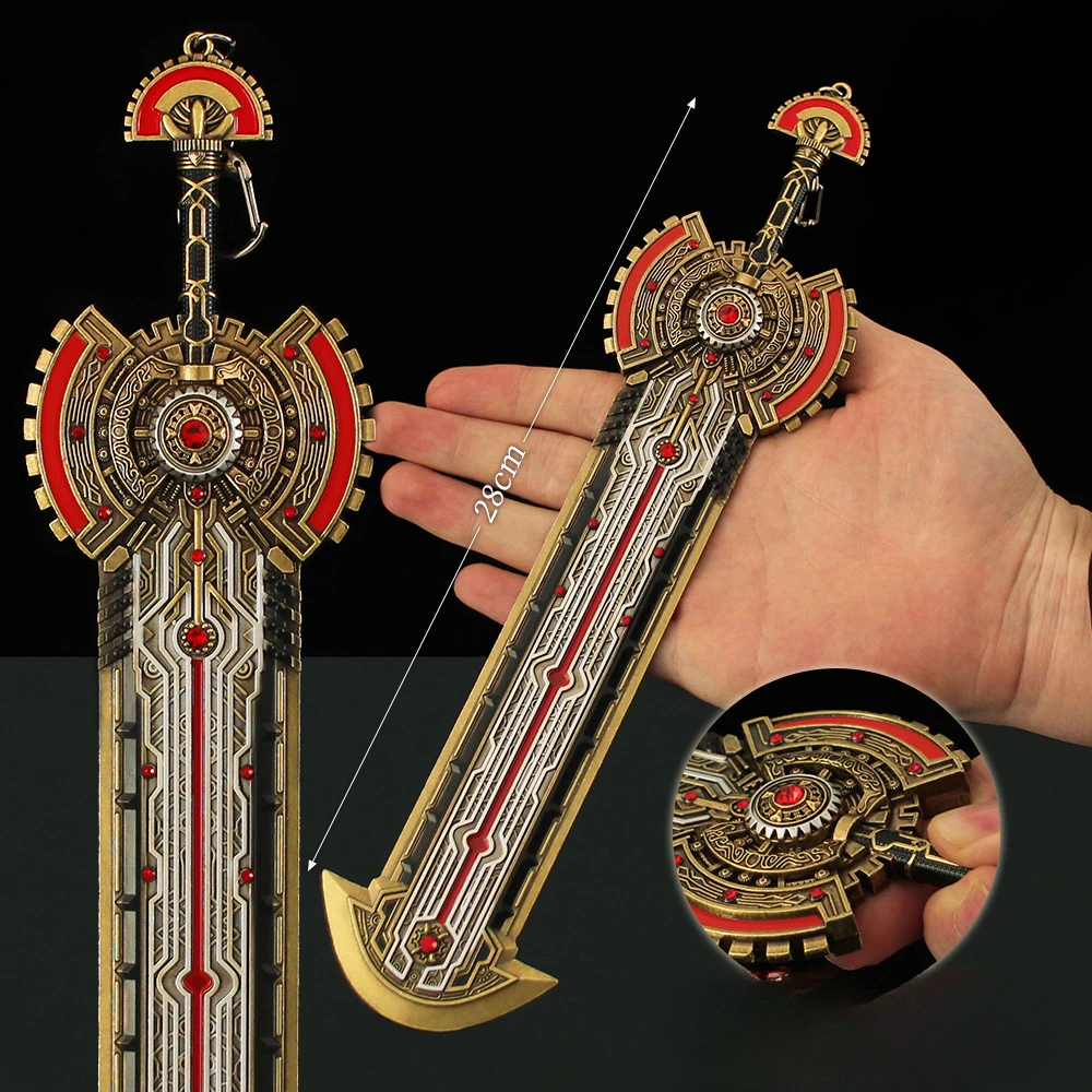 28 سنتيمتر Douluo القارة الروح الأرض أنيمي الأجهزة الطرفية جي Juecheng سلاح سيف الحكم نموذج معدني كامل هدية صندوق الصبي لعبة
