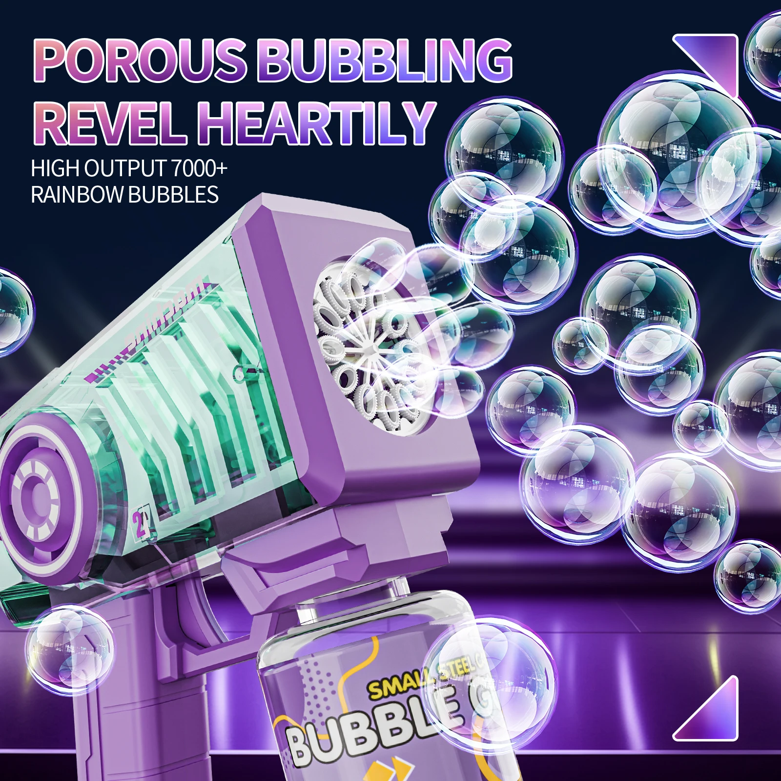 Pistola de burbujas de juguete con luces LED, máquina automática de burbujas, varitas de burbujas, Blaster mecánico, fiesta al aire libre para niños