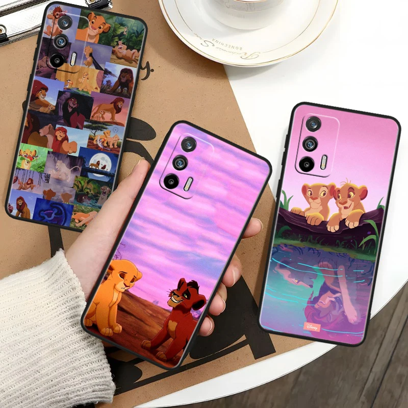 Disney The Lion King Black Phone Case For OPPO Realme 10 C2 3 11 20 21 31 30 33 35 55 X2 GT Pro Plus Master Shell Cover Capa