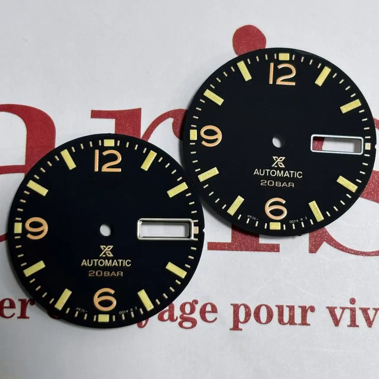 Hot Selling 28.5MM  Calendar Dial For NH 36 Movement Digital Scale Markings Men Watches S Logo Dail