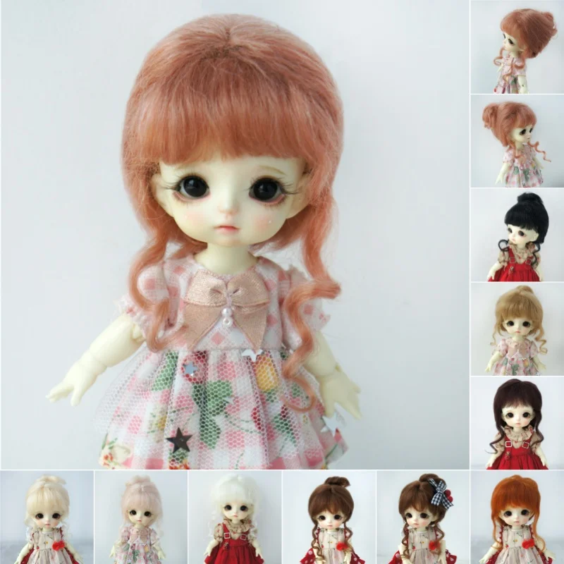 

Jusuns Мохеровая кукла Парик JD160 1/12 1/8 OB11 3-4 дюйма 4-5 дюймов 5-6 дюймов Классический твист Мохеровый парик BJD Lat Желтые крошечные волосы куклы
