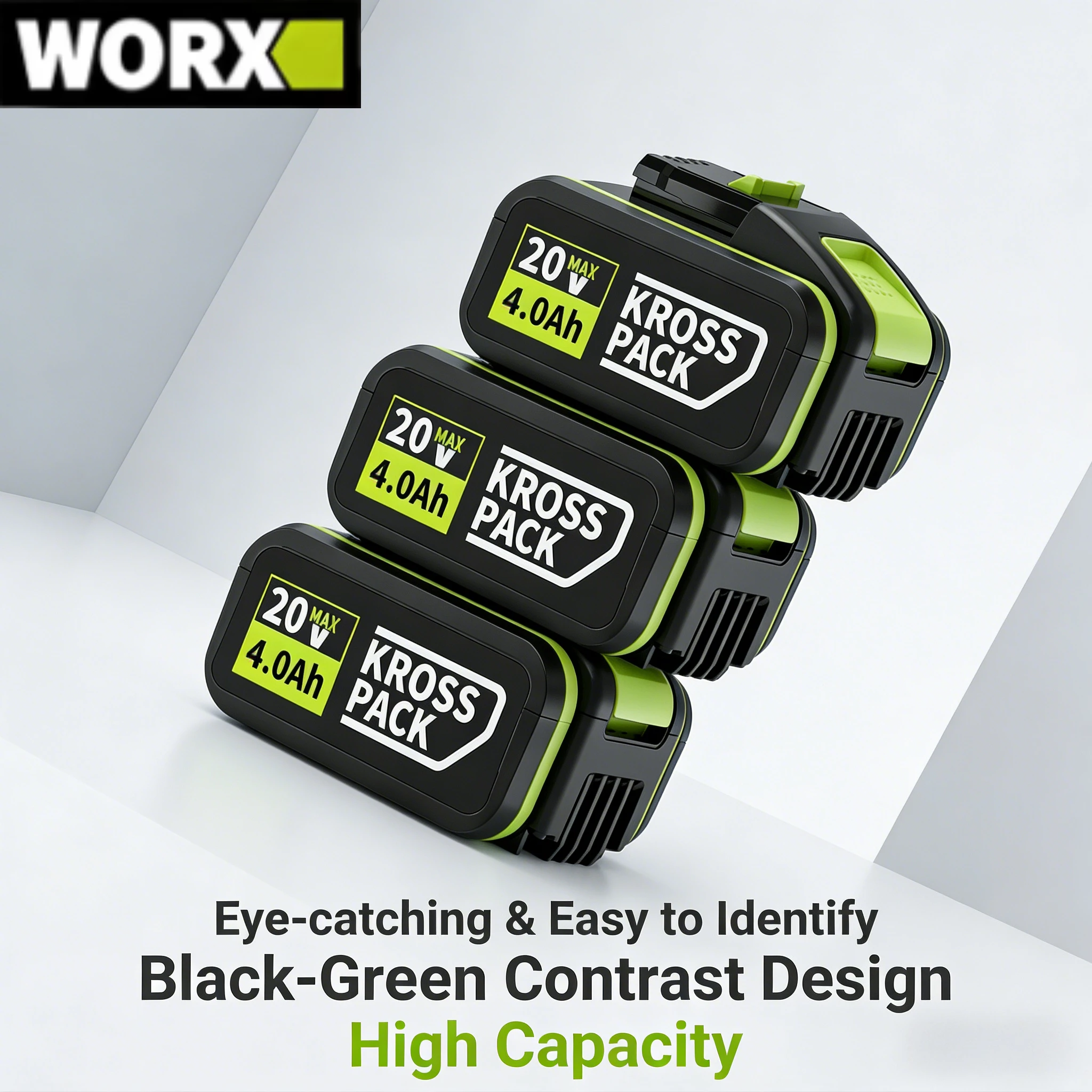 

100%Original Worx 20V 4.0Ah high-capacity battery for WORX 20V driver impact wrench tool battery.