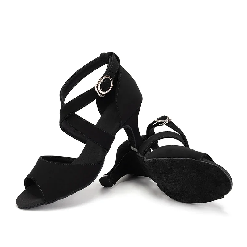 Zapatos de baile para mujer y niña, sandalias de baile latino de salón, Salsa, Tango, zapatos de baile de fiesta modernos, tacones medianos